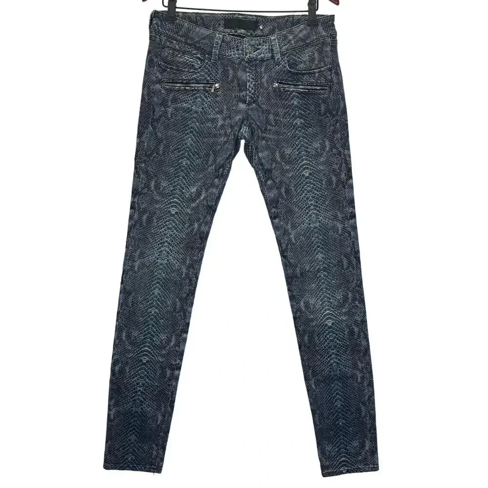 BARBARA BUI Snakeskin Print Skinny Jeans